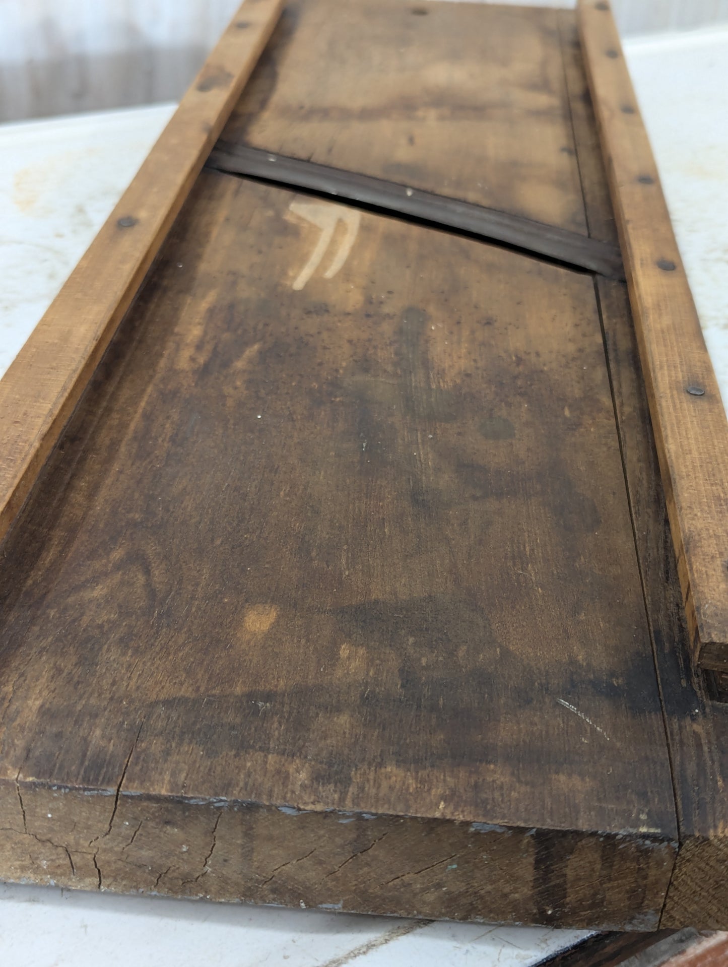 Vintage Handcrafted Wooden Cabbage Shredder