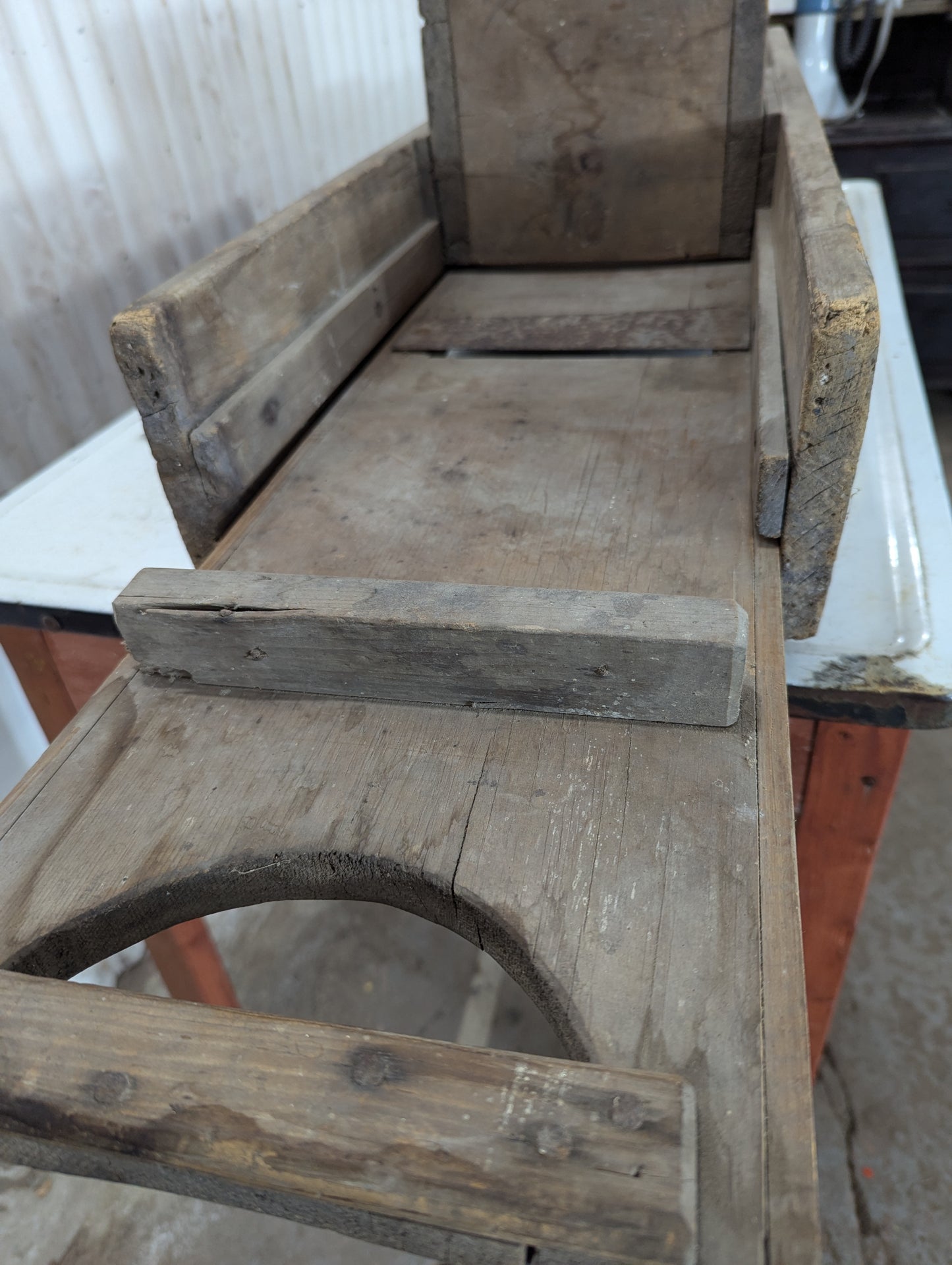 Vintage Large Handcrafted Wooden Cabbage Shredder