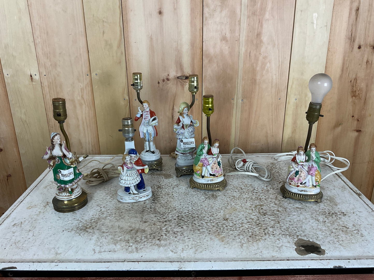 Vintage Victorian Figurine Table Lamps