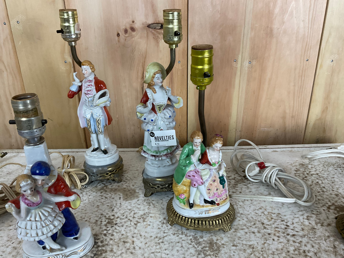 Vintage Victorian Figurine Table Lamps