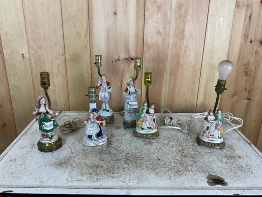 Vintage Victorian Figurine Table Lamps