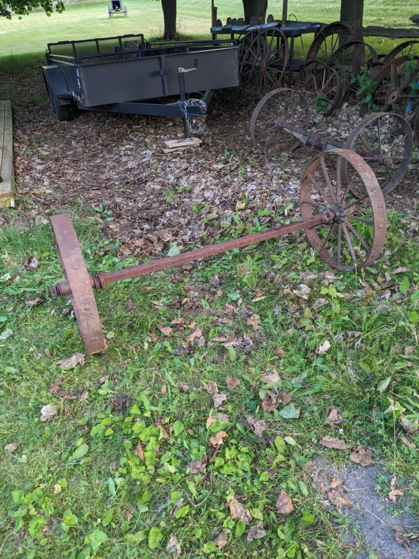 2 Pairs of 25” Iron Wheels with Axle