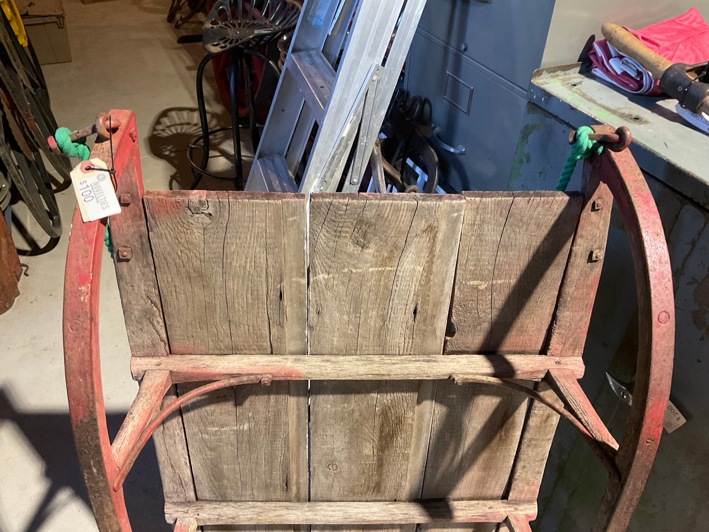 Antique Rustic Red Sled
