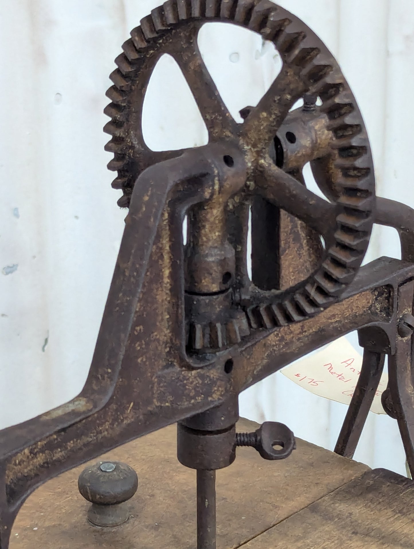 Antique Tin Metal Gear Driven Butter Churn