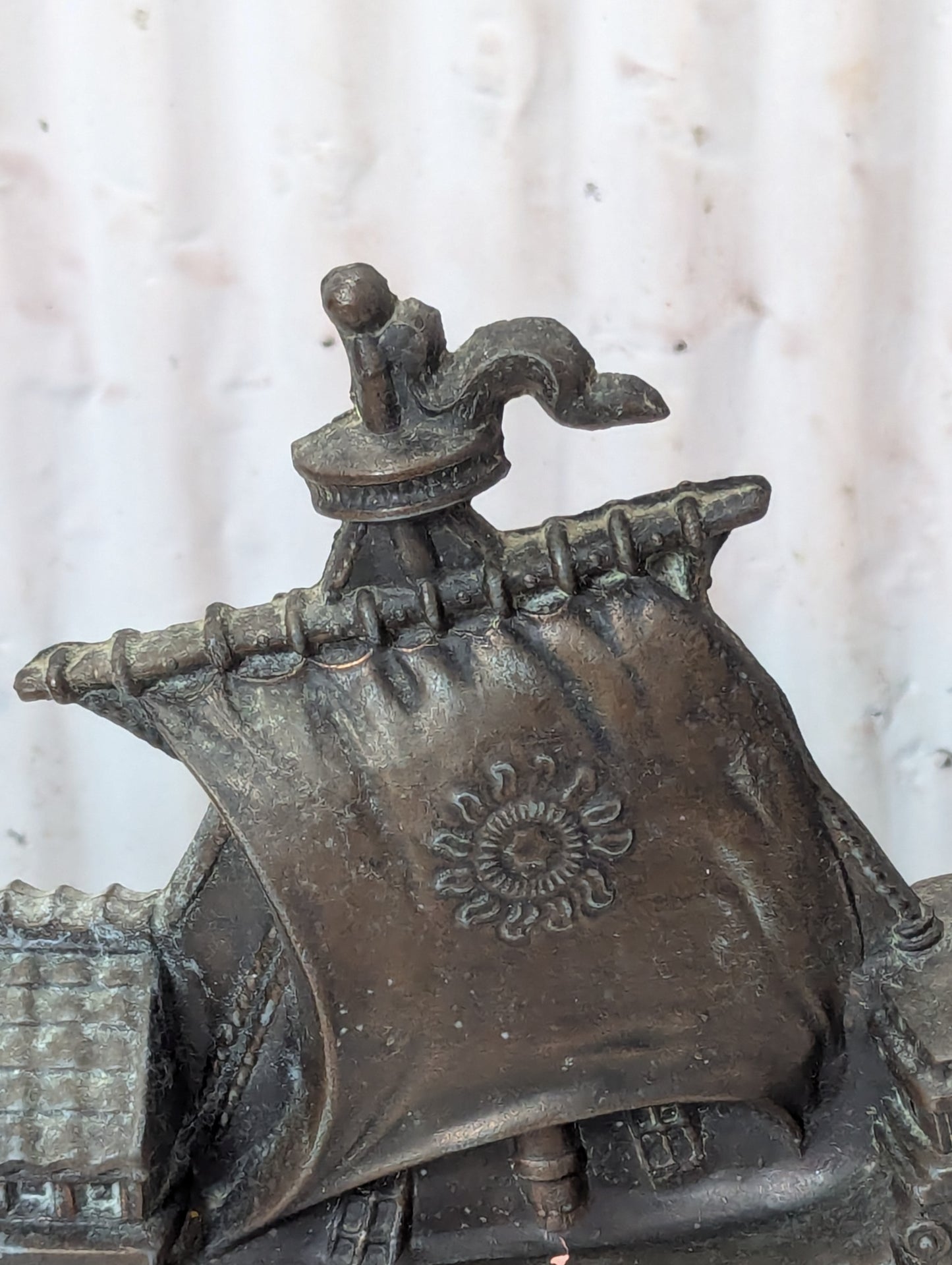 Vintage Cast Aluminum Sailing Ship Lamp