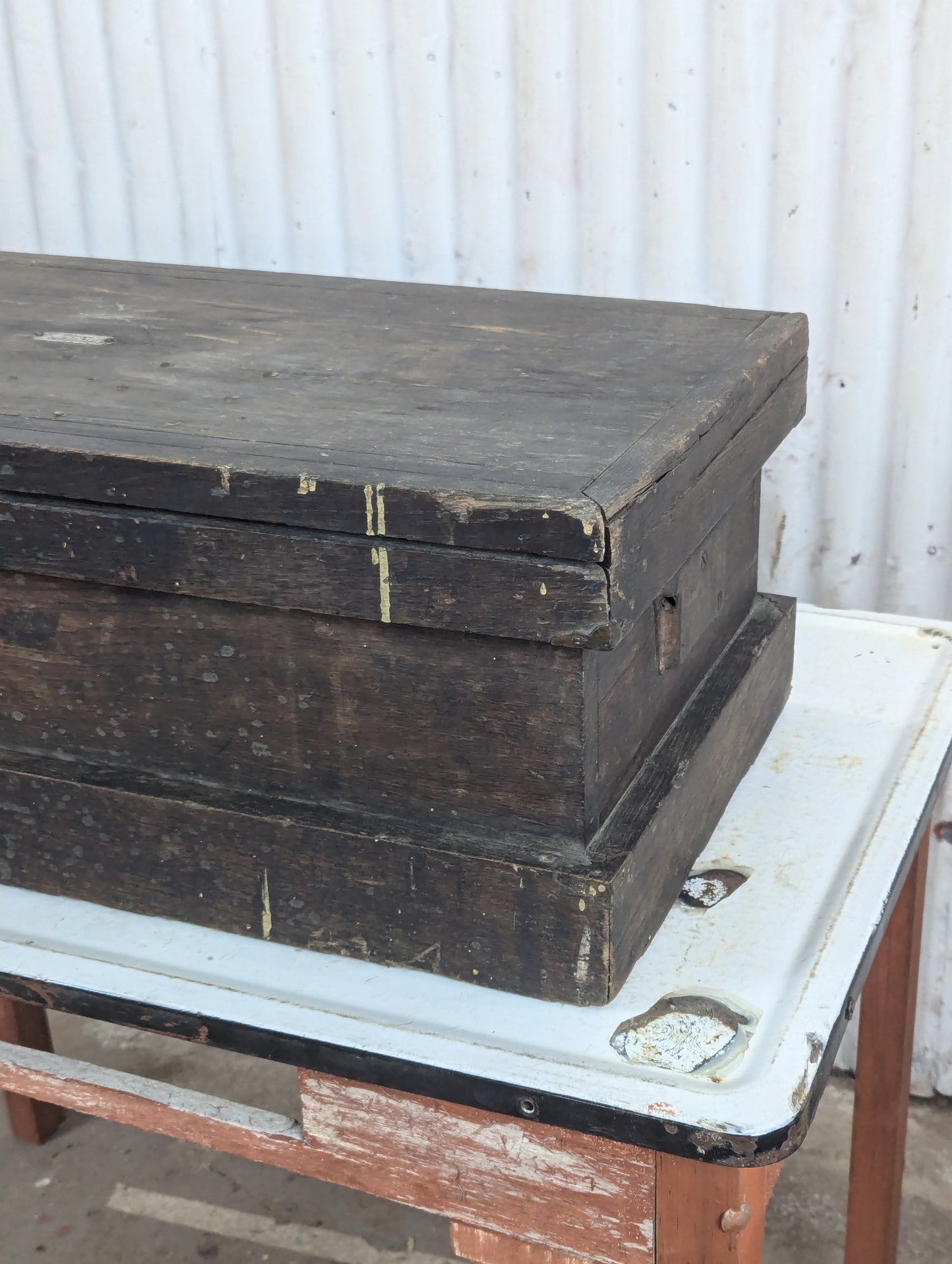 Small Antique Wooden Carpenter’s Trunk