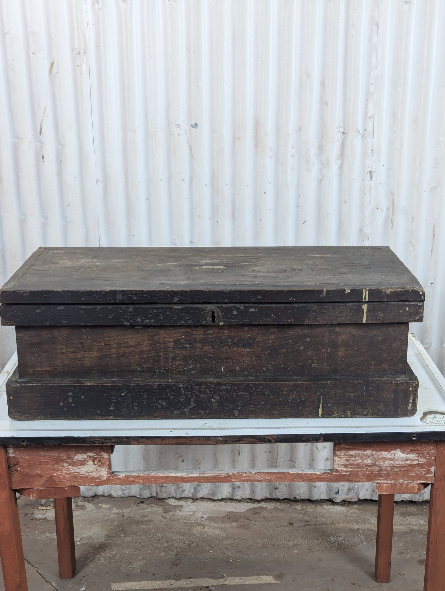 Small Antique Wooden Carpenter’s Trunk