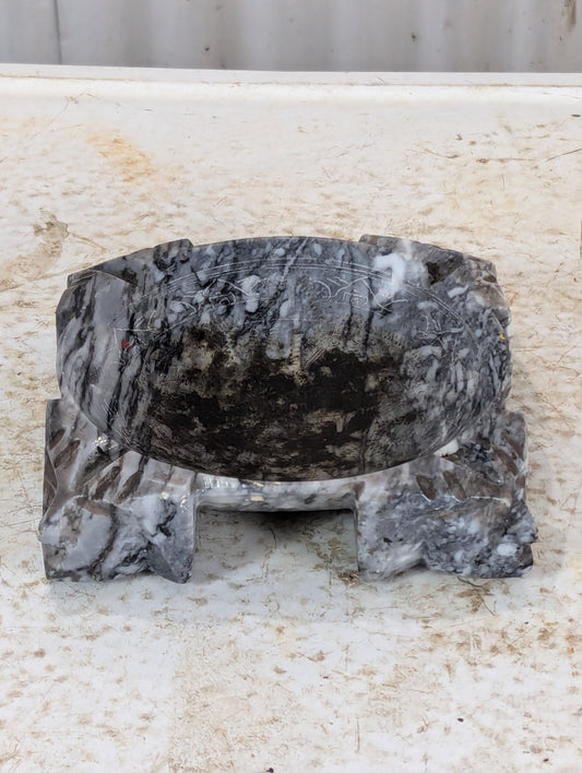 2 Vintage Footed Ashtrays