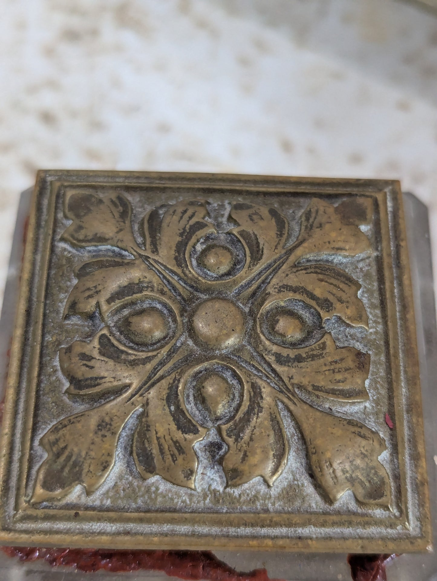 19th Century Antique Guided Brass Pen Tray