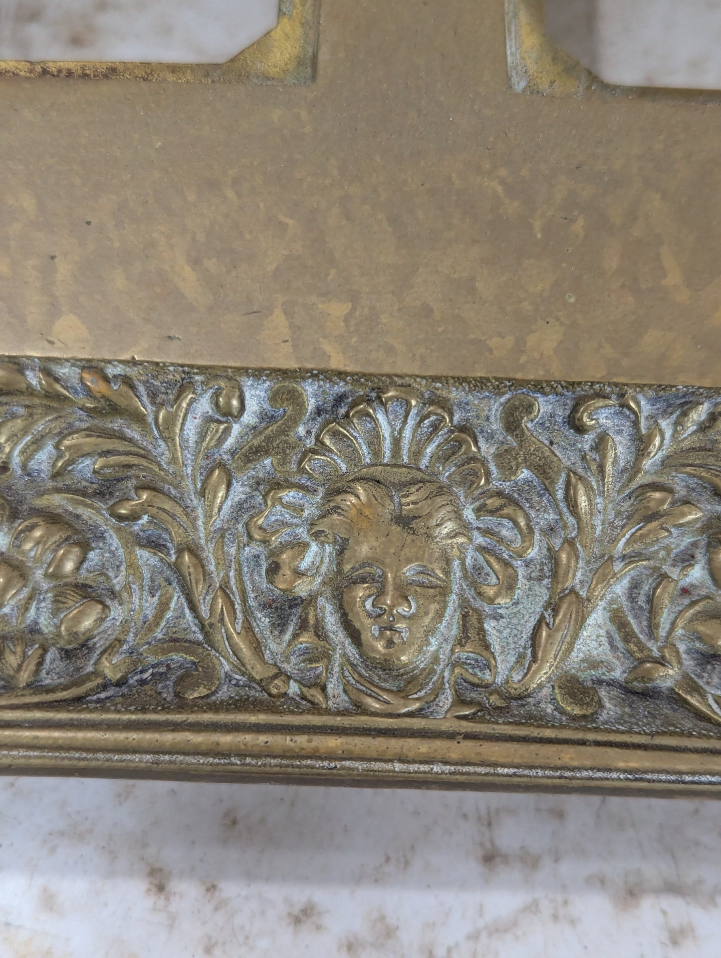 19th Century Antique Guided Brass Pen Tray