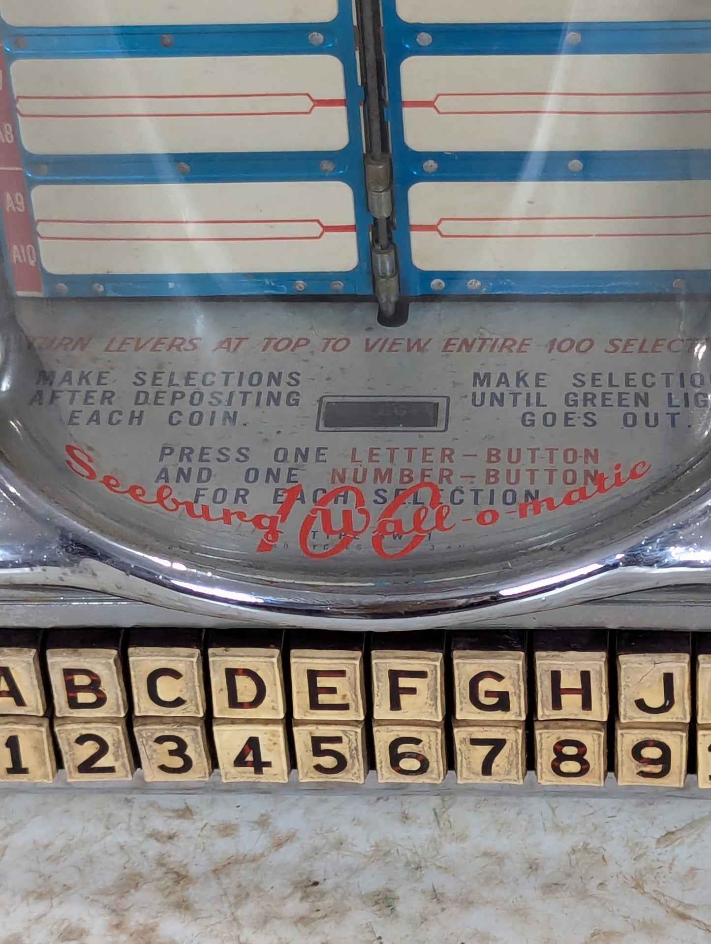 Vintage Seeburg Wall-O-Matic Jukebox (No Key)