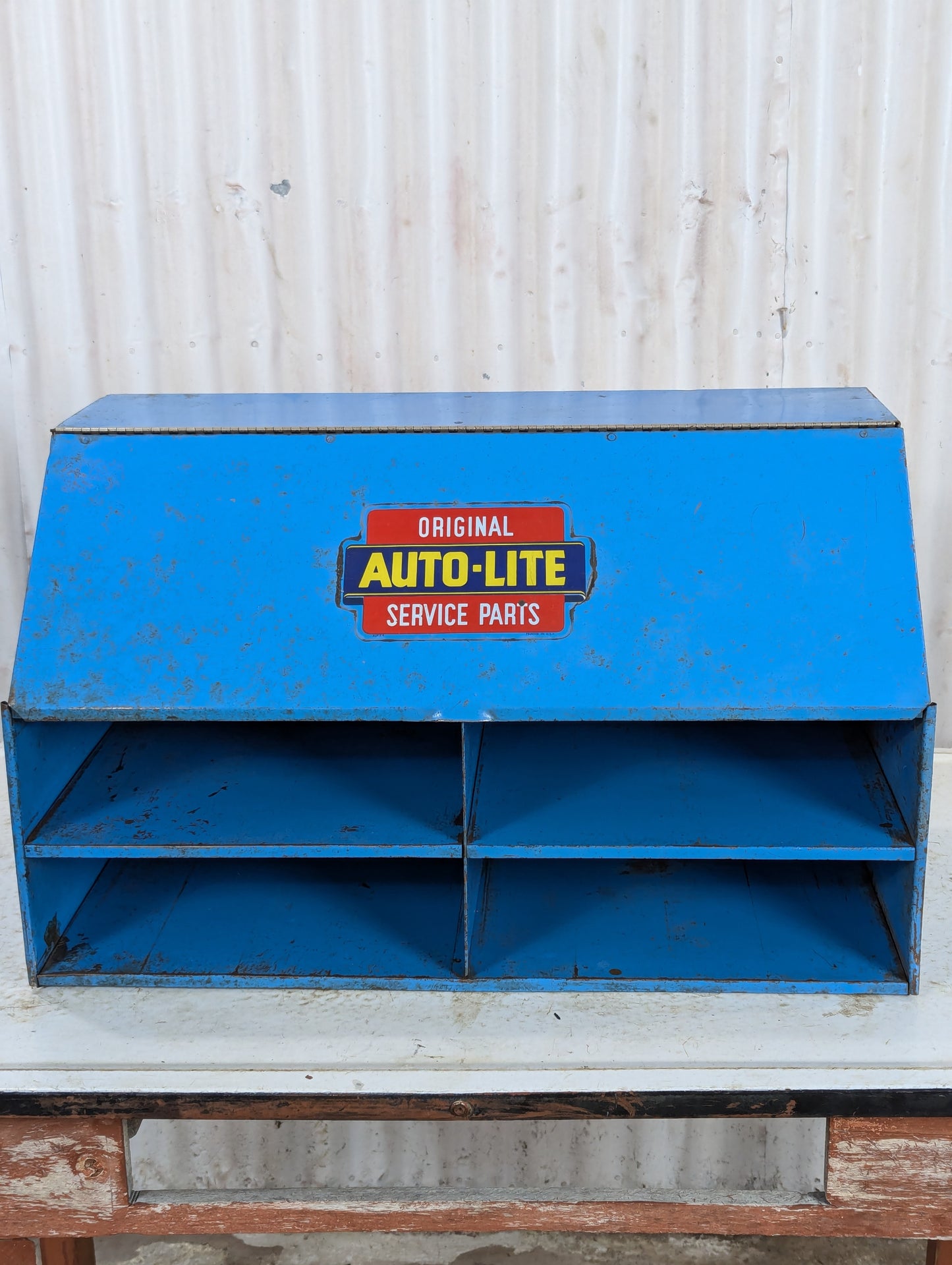 Original Auto Lite Service Parts Metal Cabinet