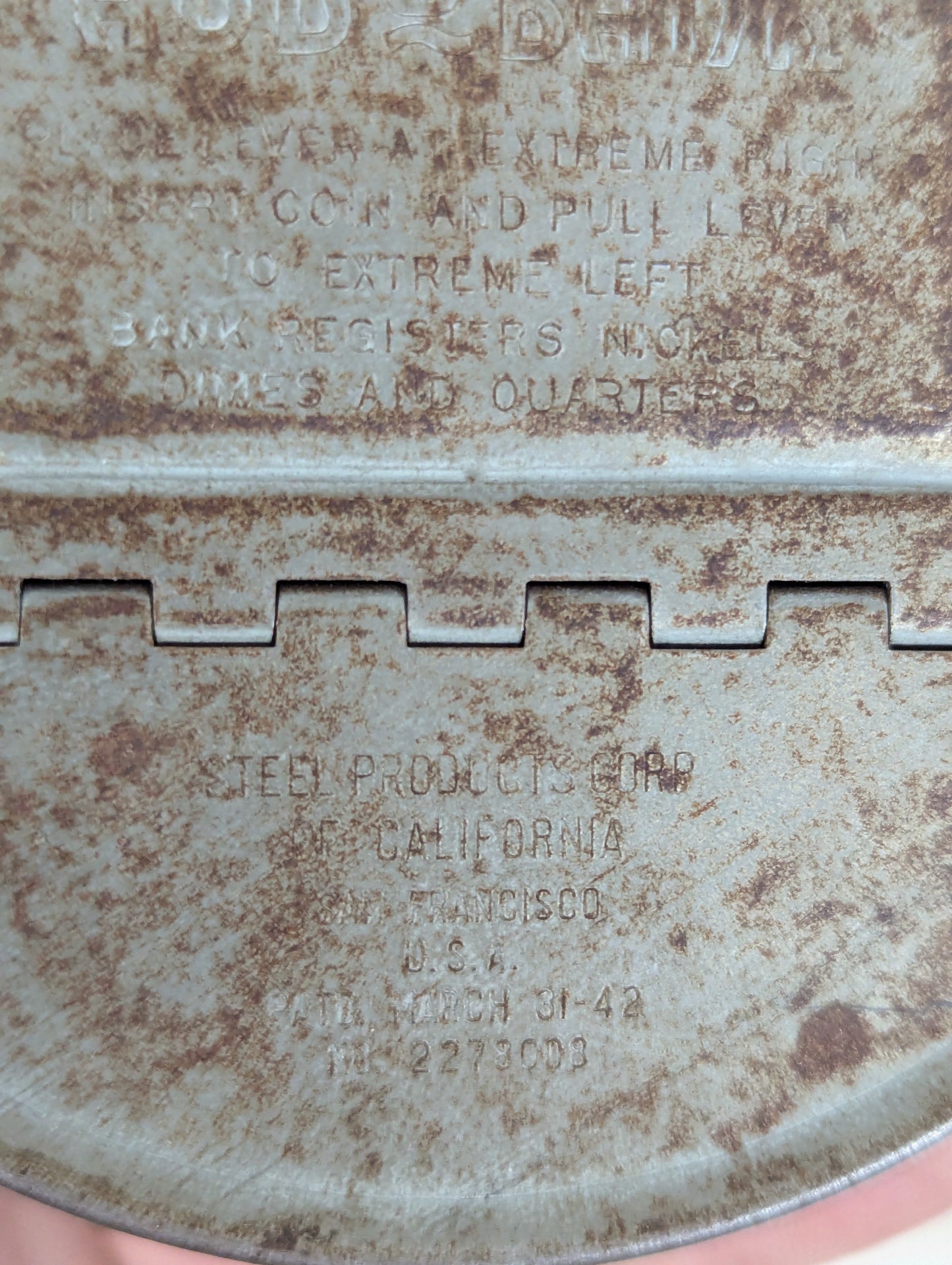 From 1940’s Vintage Metal Add-O-Bank Advertising Bank