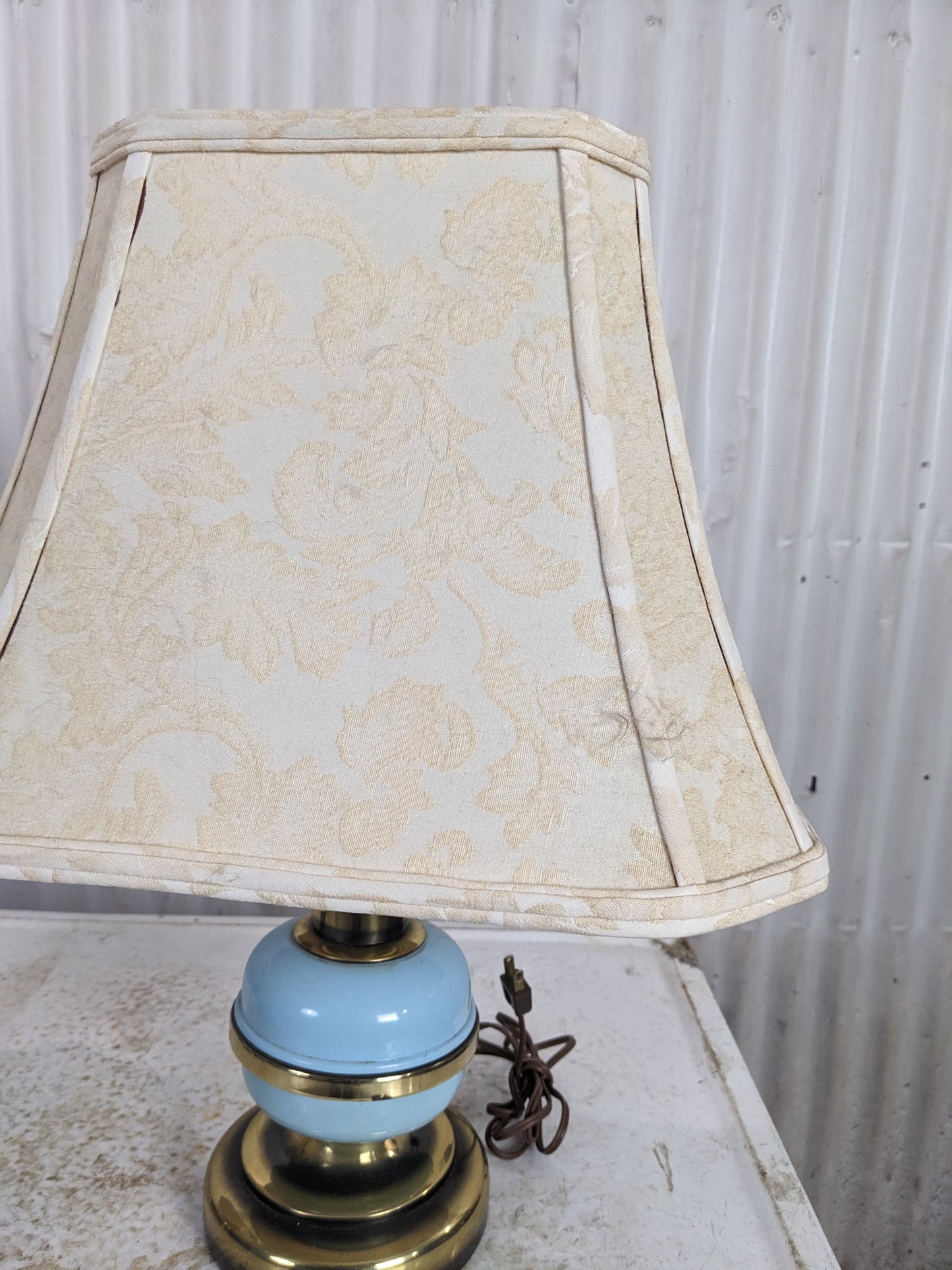 Vintage Brass/CeramicTable Lamps with Shades