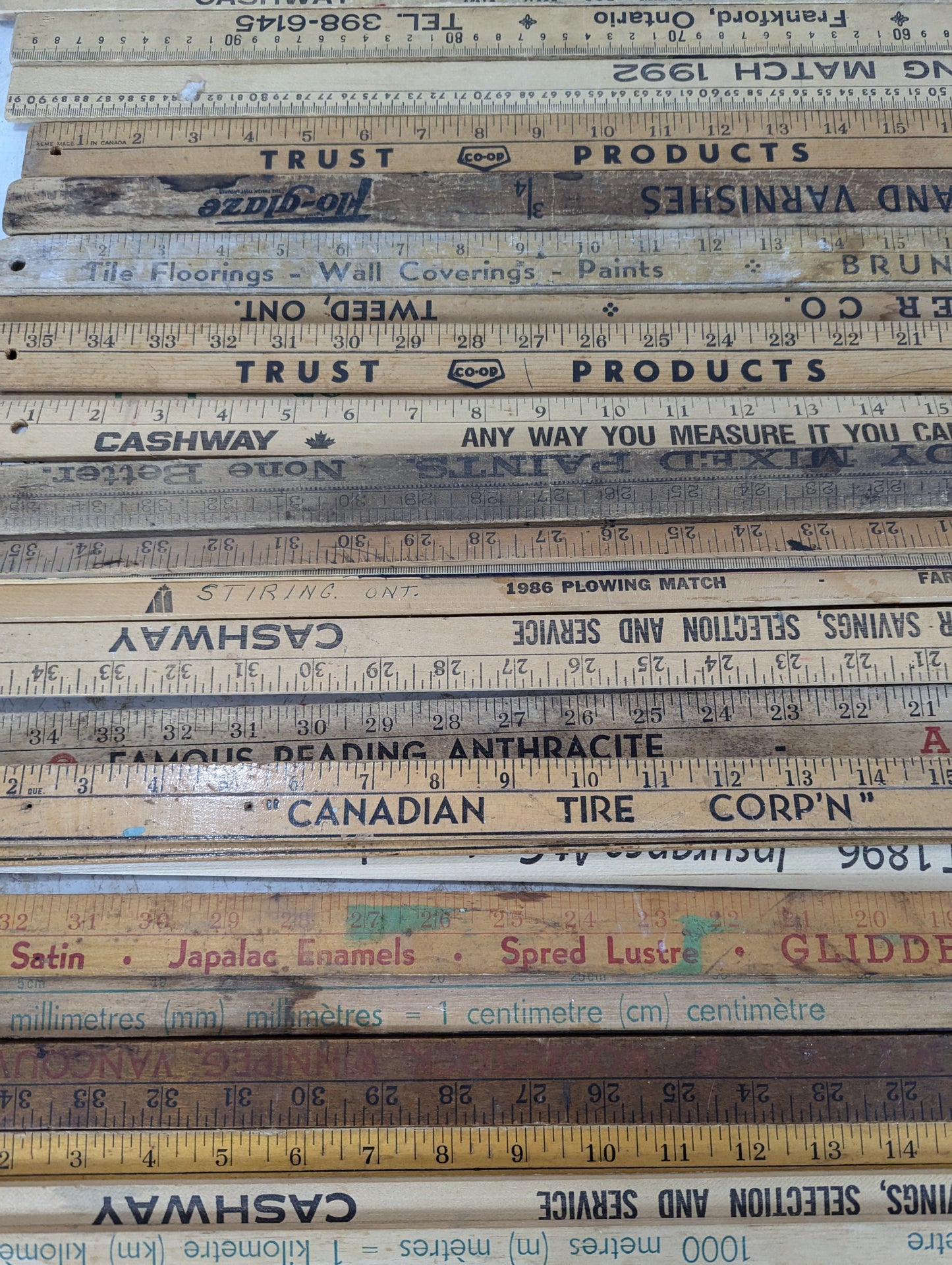 Vintage Wooden Yardsticks
