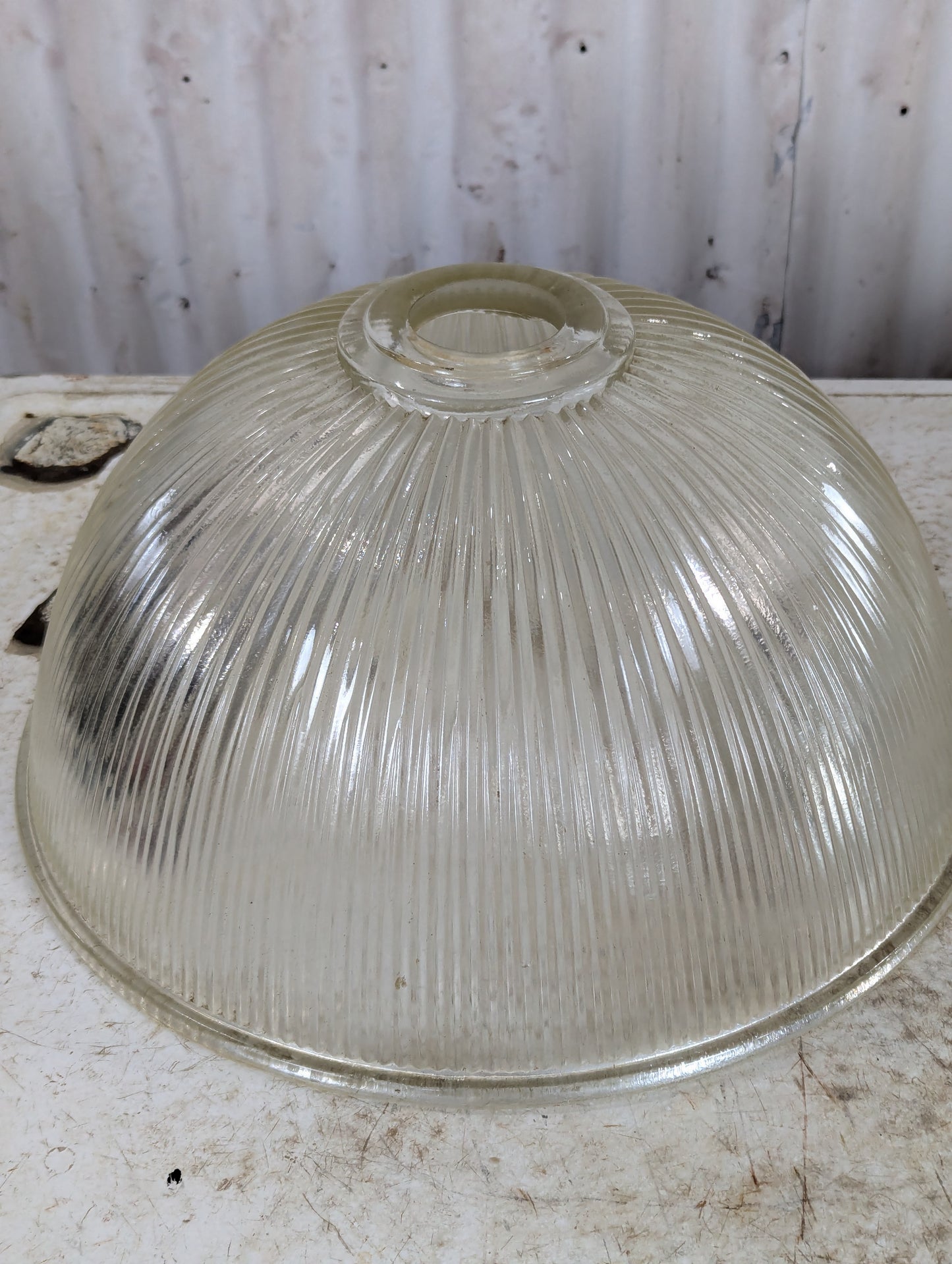 Ribbed Clear Glass Industrial Light Shades