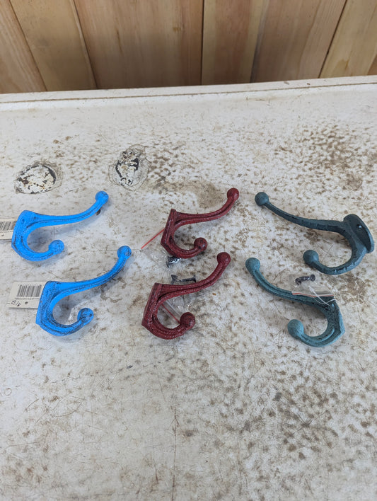 Rustic, Decorative, Cast Iron, Wall Mounted Coat Hooks