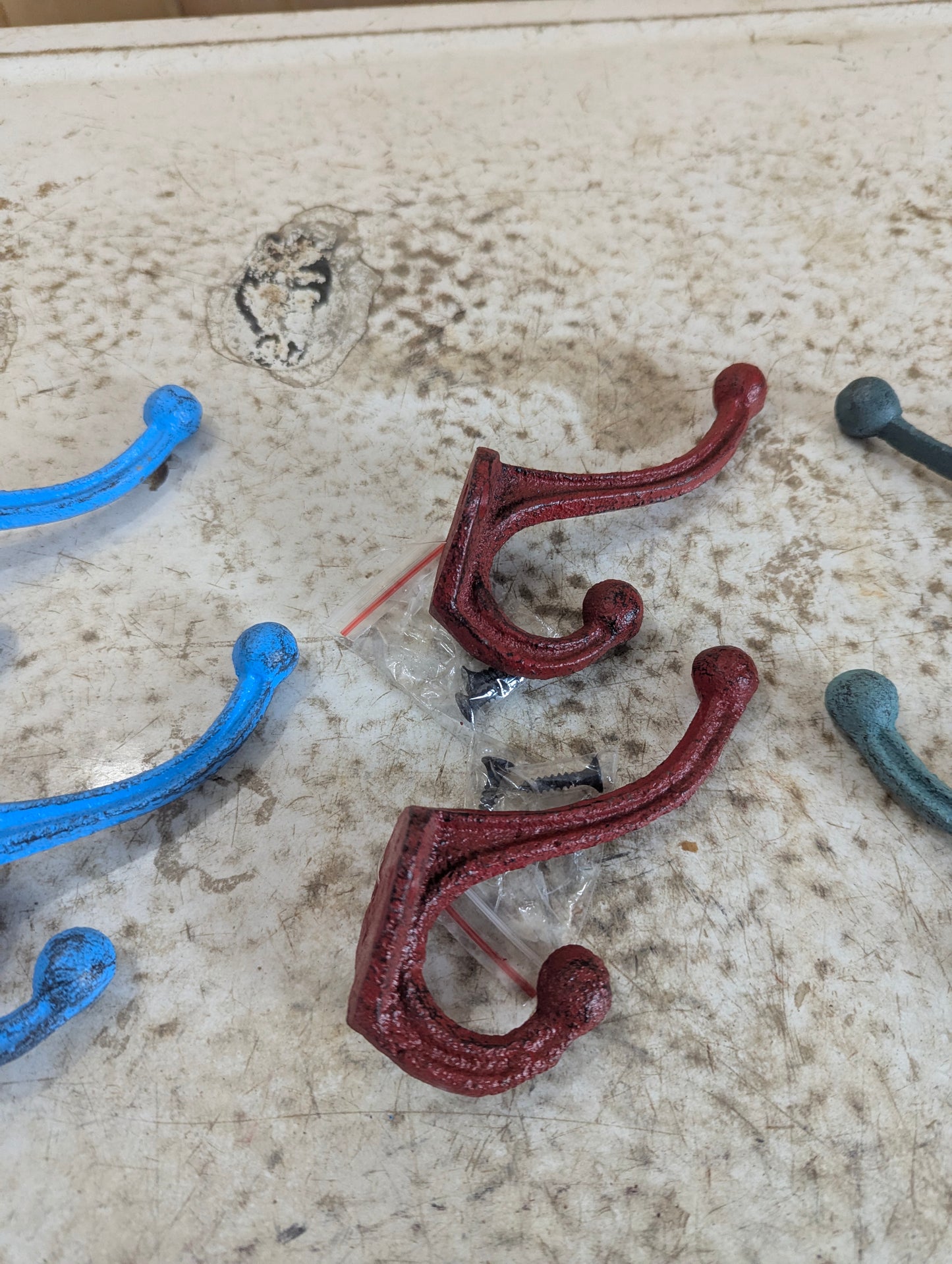 Rustic, Decorative, Cast Iron, Wall Mounted Coat Hooks