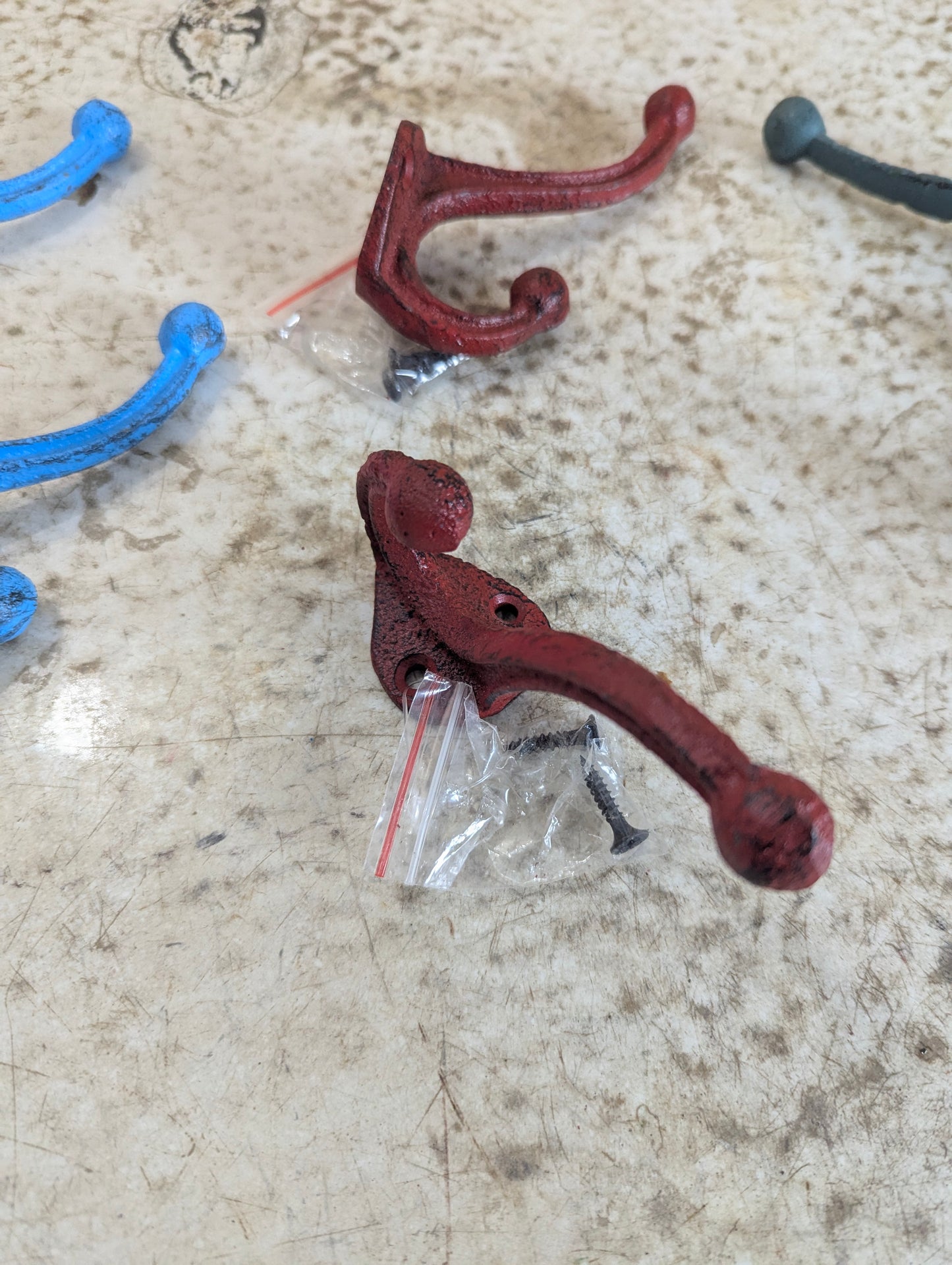 Rustic, Decorative, Cast Iron, Wall Mounted Coat Hooks