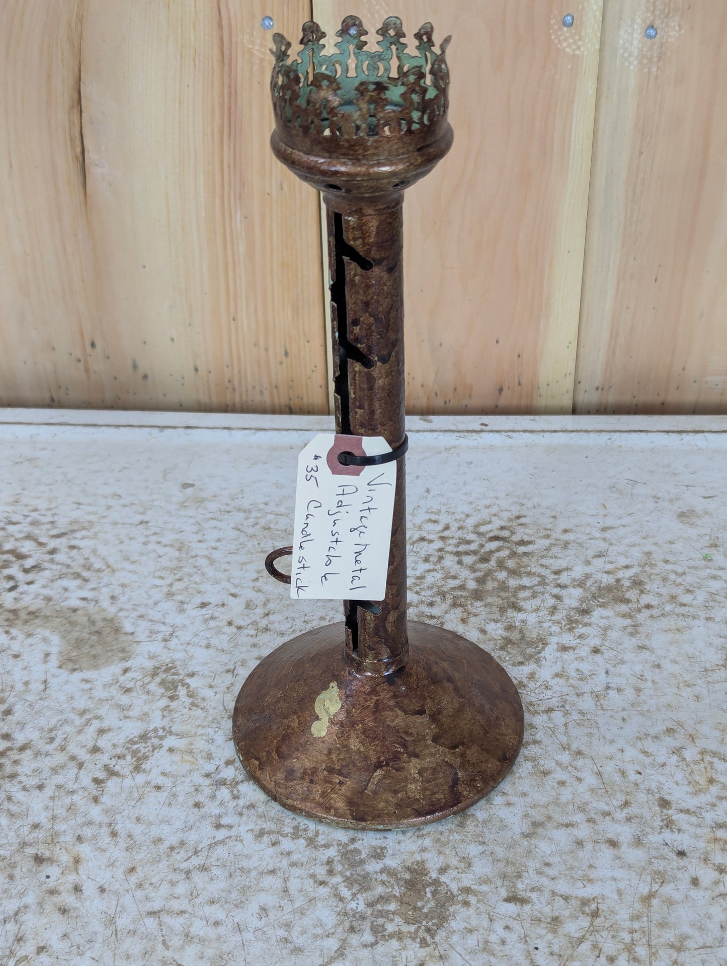 Vintage Adjustable Metal Candlestick