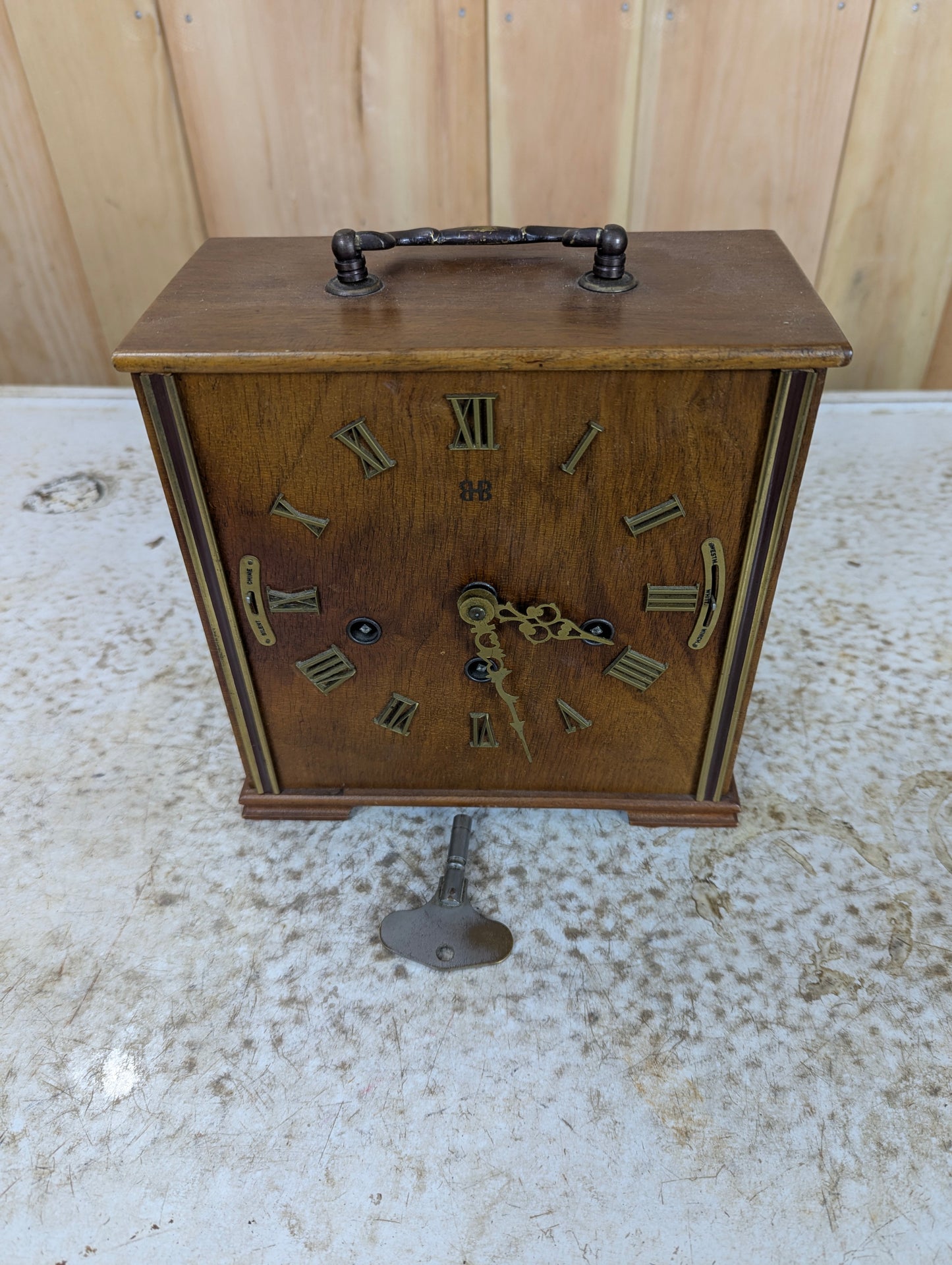 Vintage 1950’s Wooden BHB German Mantle Clock