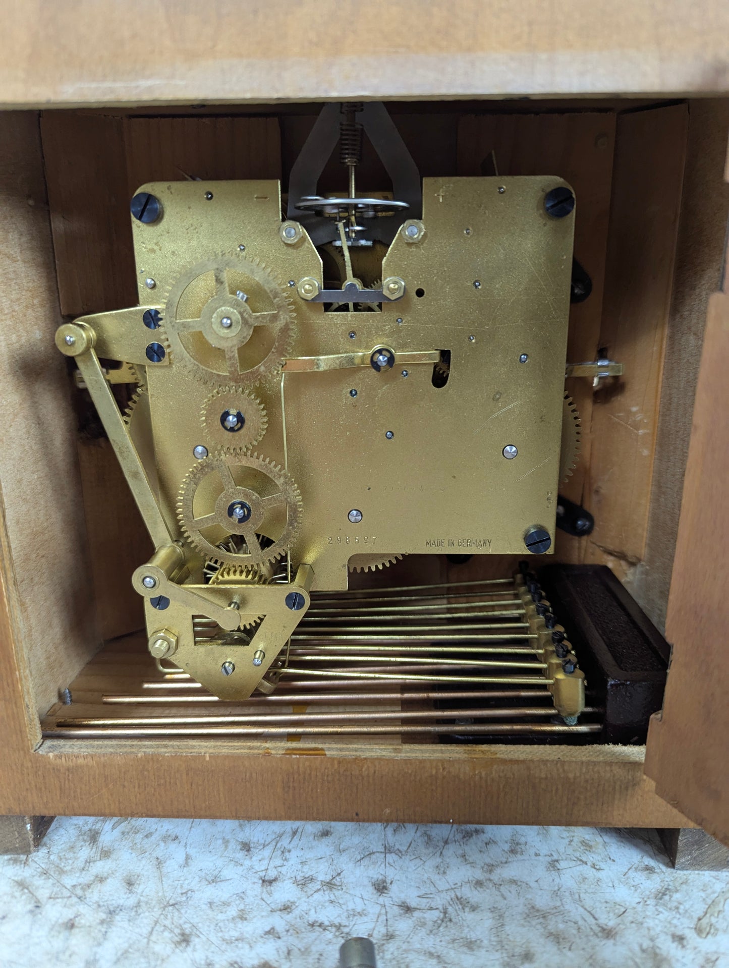 Vintage 1950’s Wooden BHB German Mantle Clock