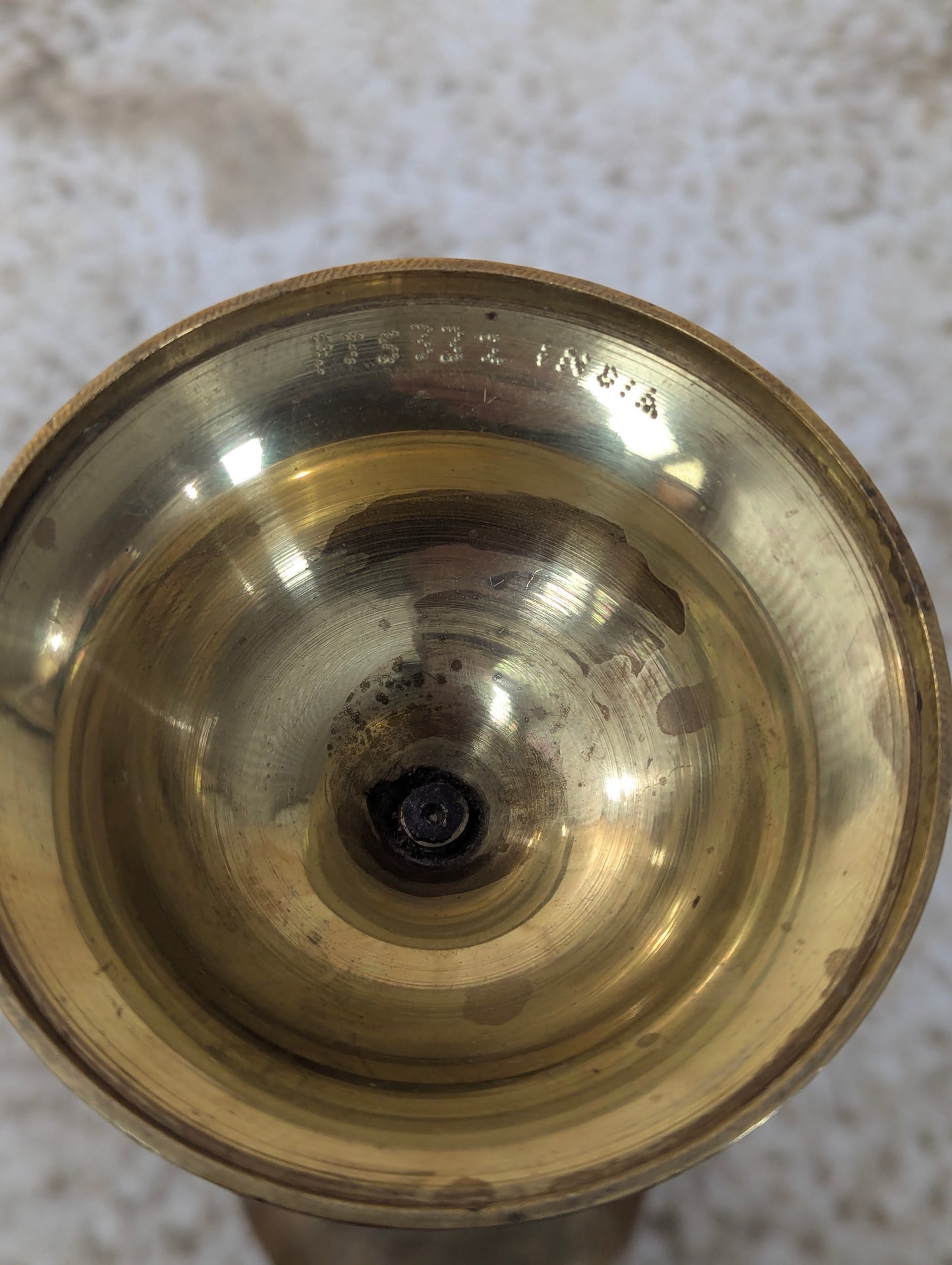 Vintage Mid-Century Modern Indian Etched Brass Vase