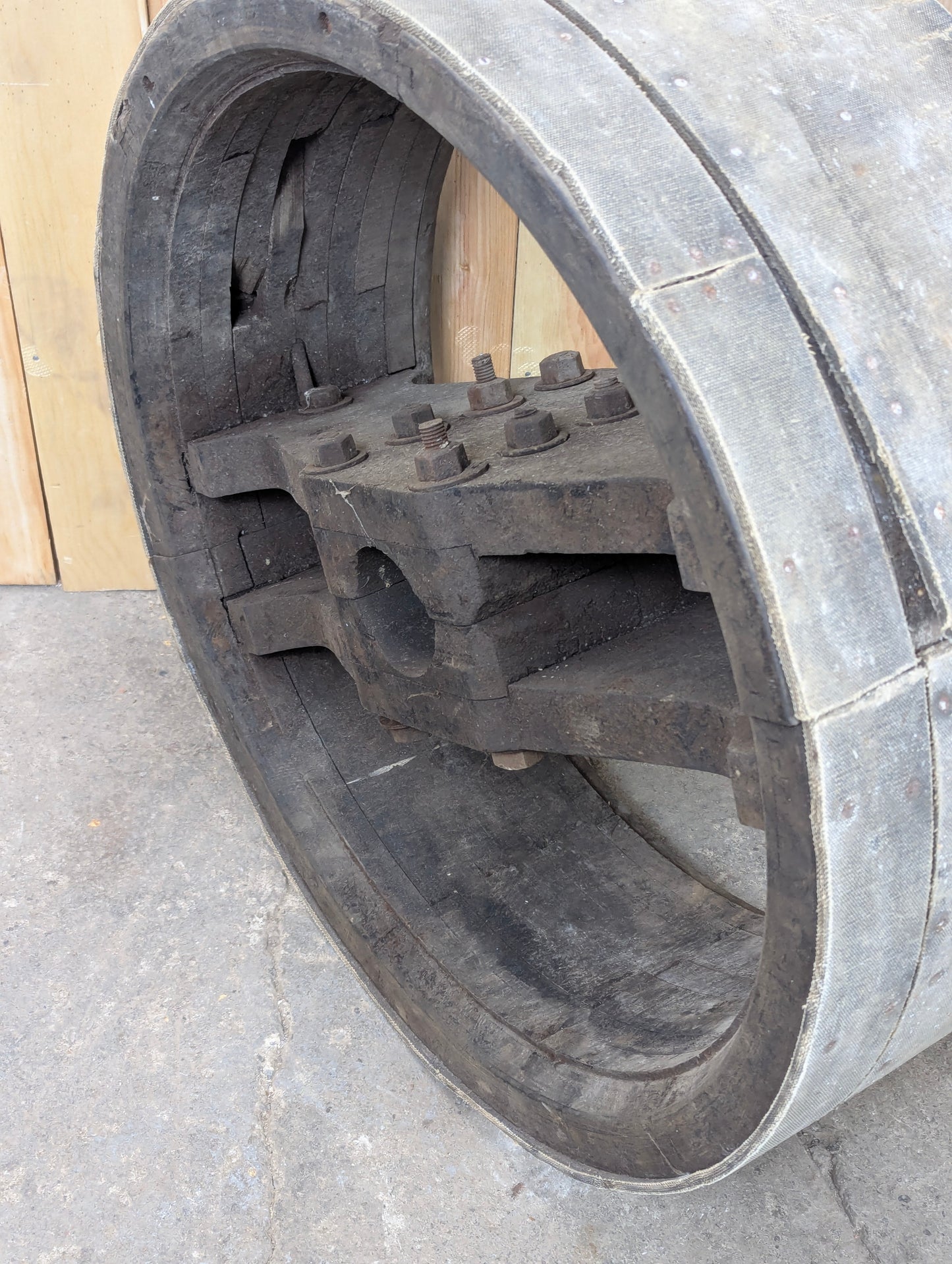 Large (~31”) Antique Wooden Belt Pulley Wheels