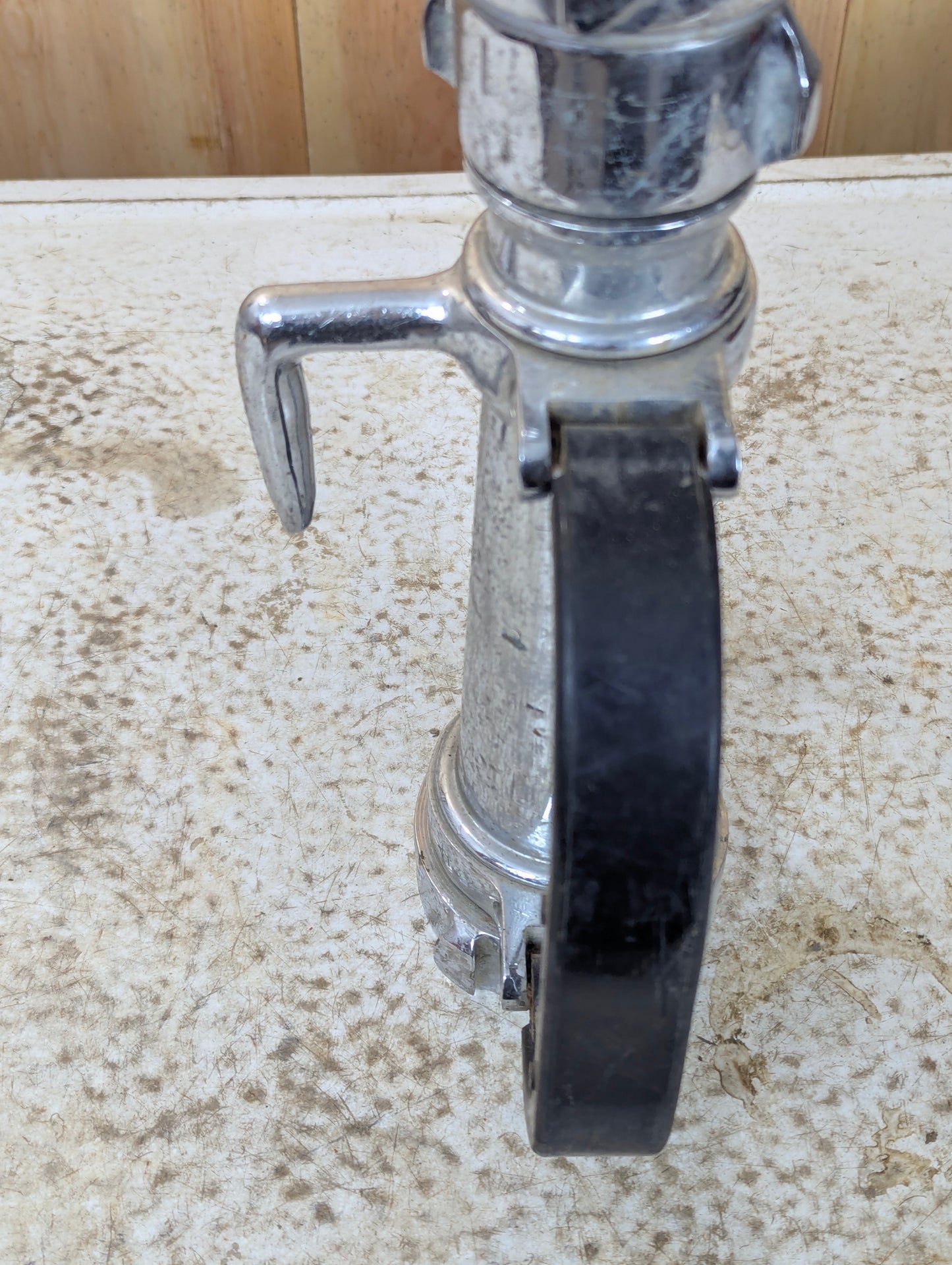 Vintage Akron Chromed Brass Fire Playpipe Nozzle - Broken Valve Lever