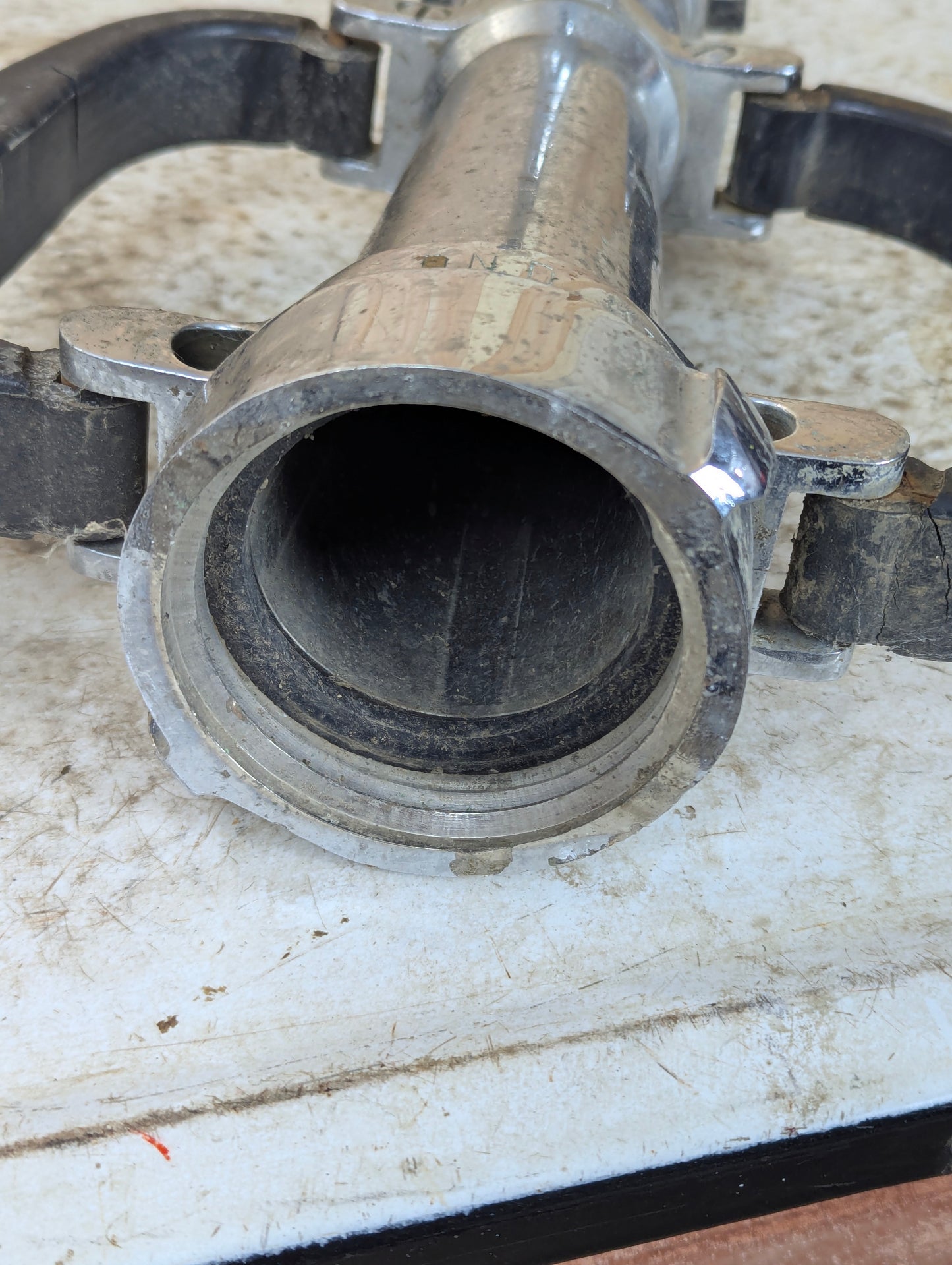 Vintage Akron Chromed Brass Fire Playpipe Nozzle - Broken Valve Lever