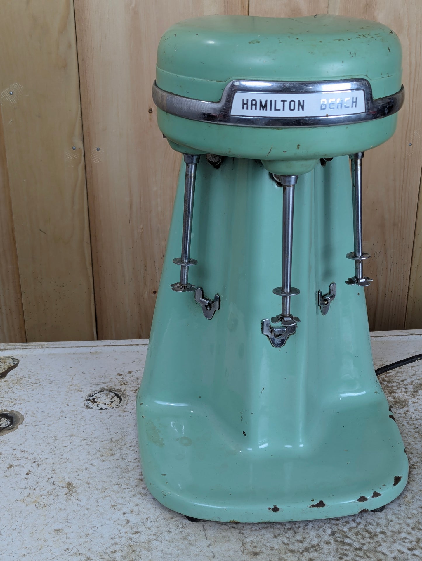 Vintage Hamilton Beach Jadeite 3-Head 40DM Milkshake Mixer