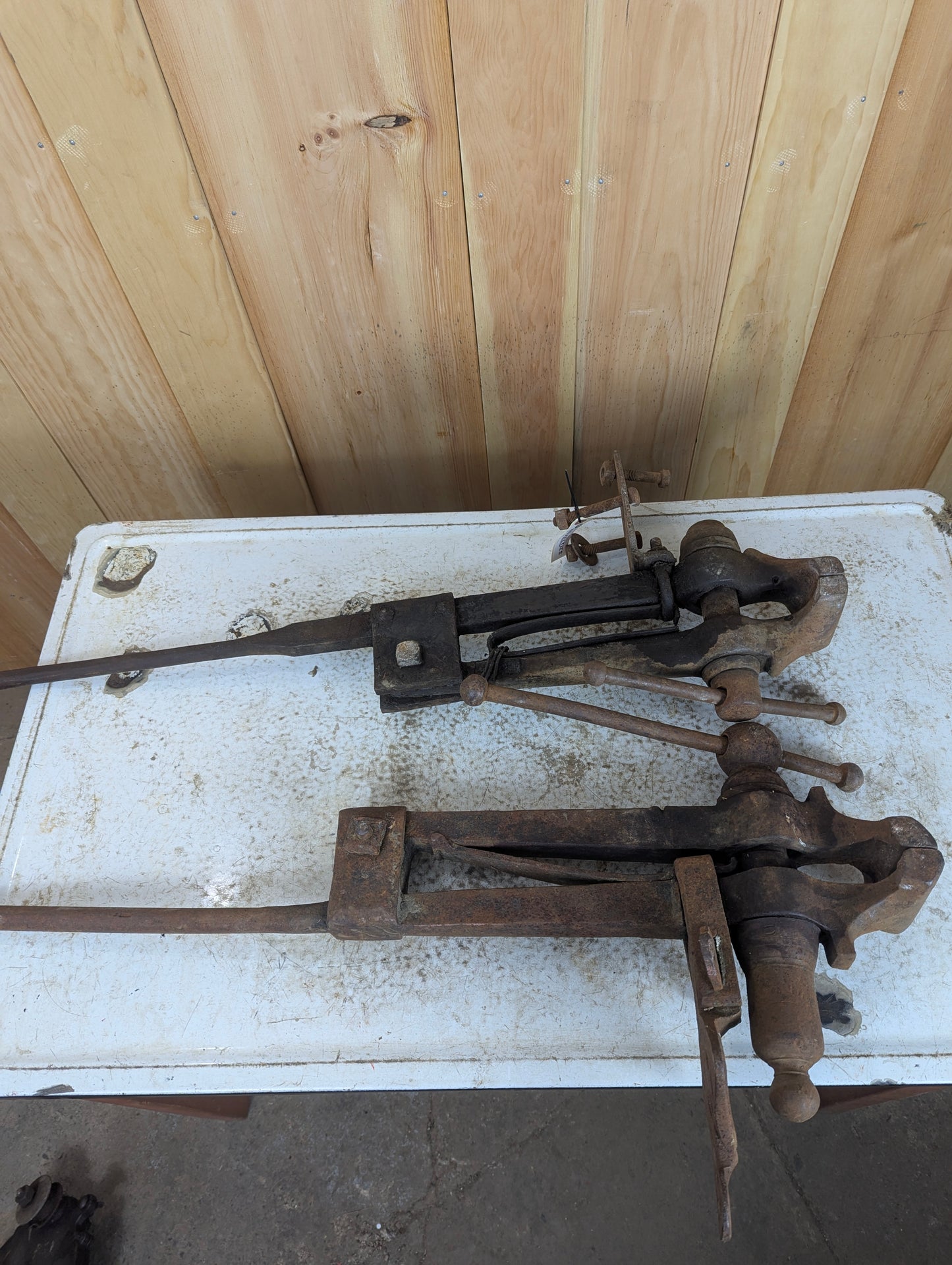 Vintage Blacksmith Post Leg Vises
