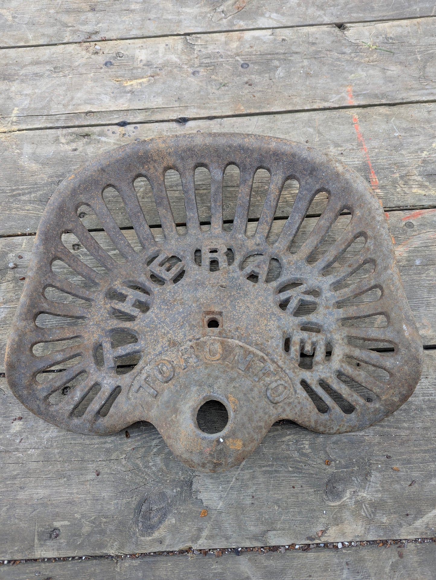 Antique "The Rake" Toronto Cast Iron Tractor Seat