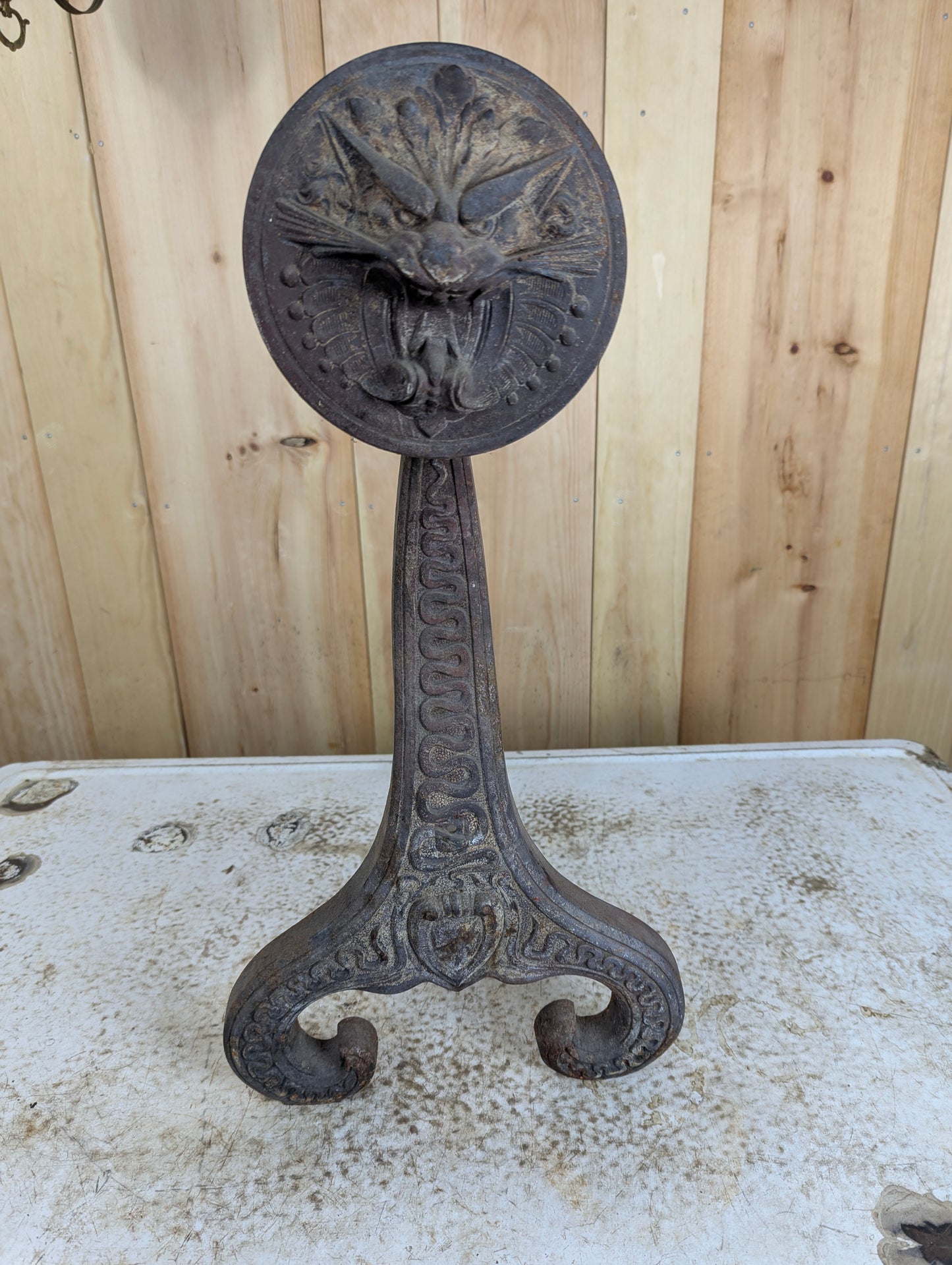 Vintage/Antique Cast Iron /Brass Single Andirons