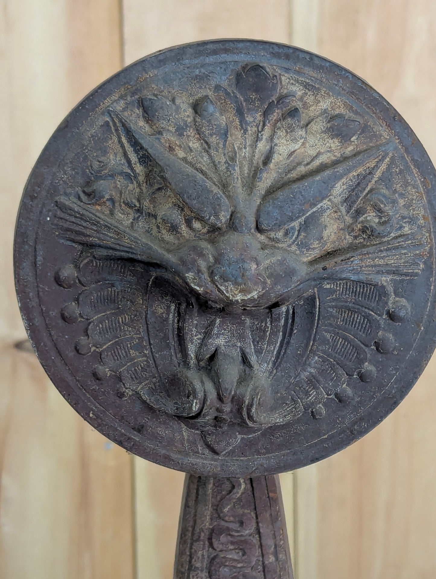 Vintage/Antique Cast Iron /Brass Single Andirons
