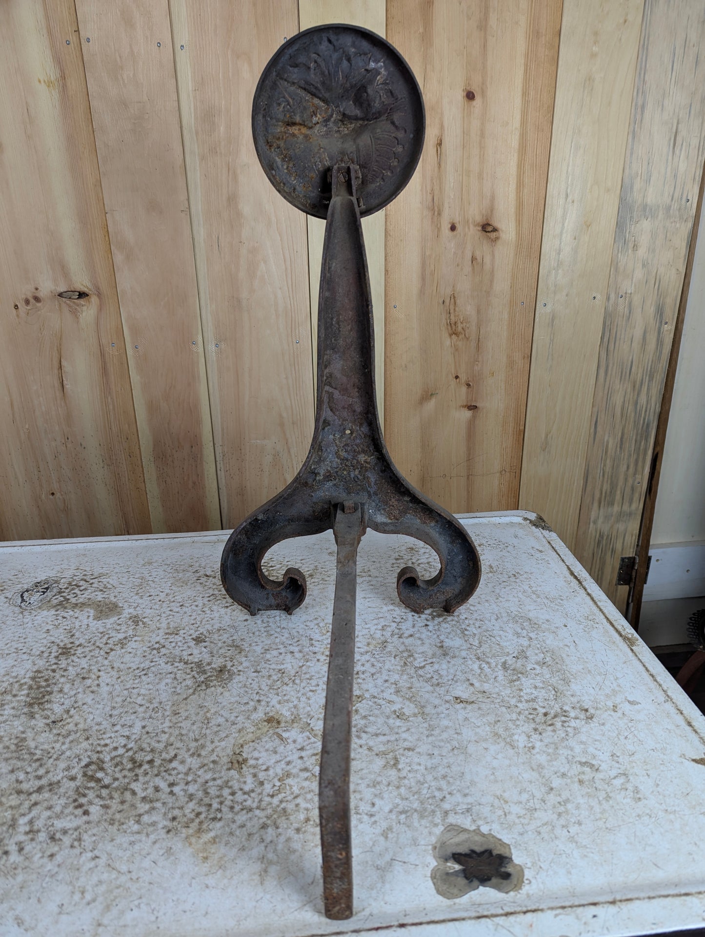 Vintage/Antique Cast Iron /Brass Single Andirons