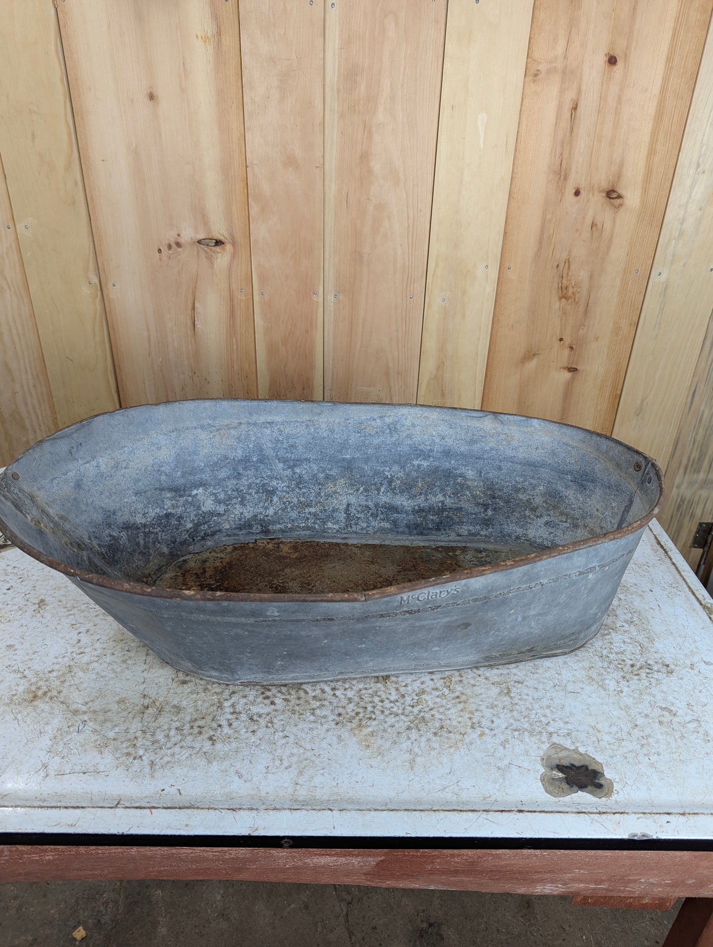 Antique McClary’s Baby Galvanized Tin Bathtub