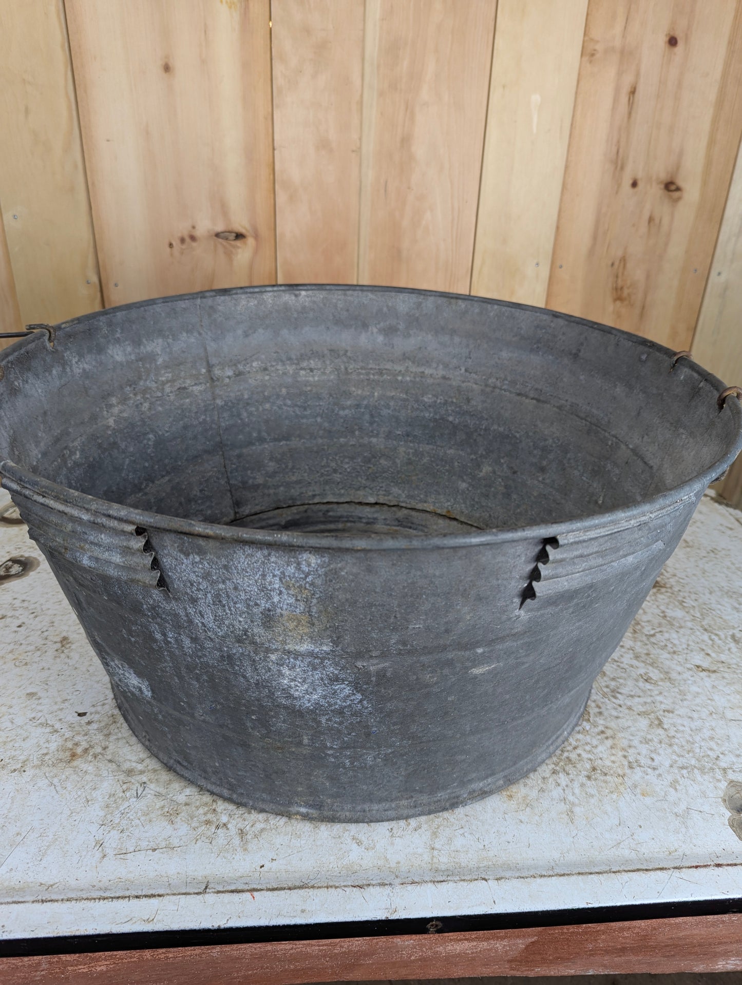 Vintage Galvanized Round Washtub