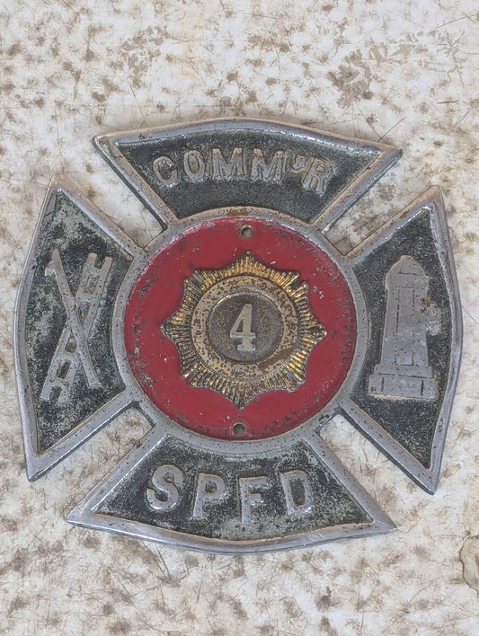 Cast Iron Firefighter Commisioner Licence Plate Topper SPFD