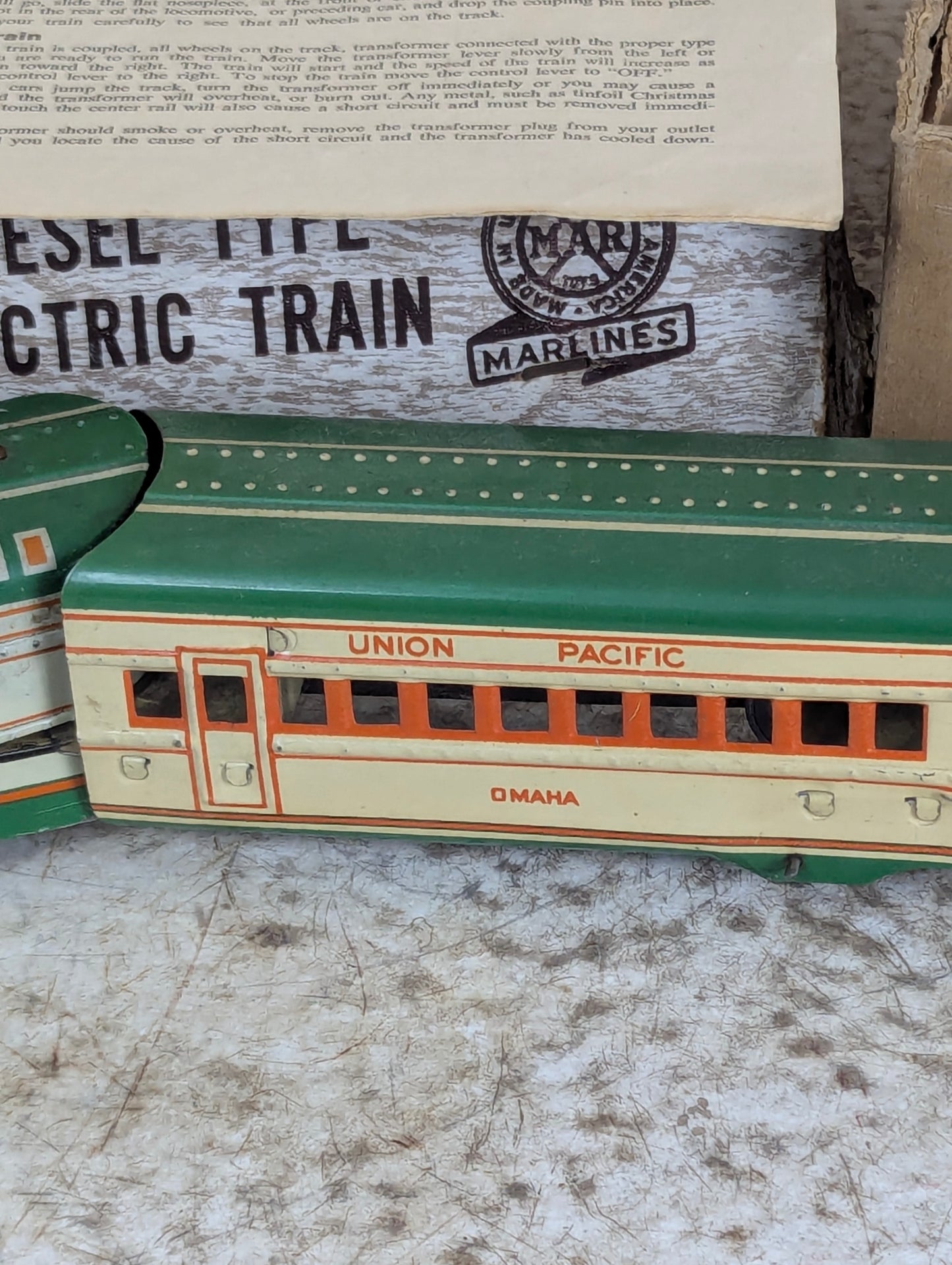 Vintage Marx M10005 Union Pacific Electric Train Set in Box