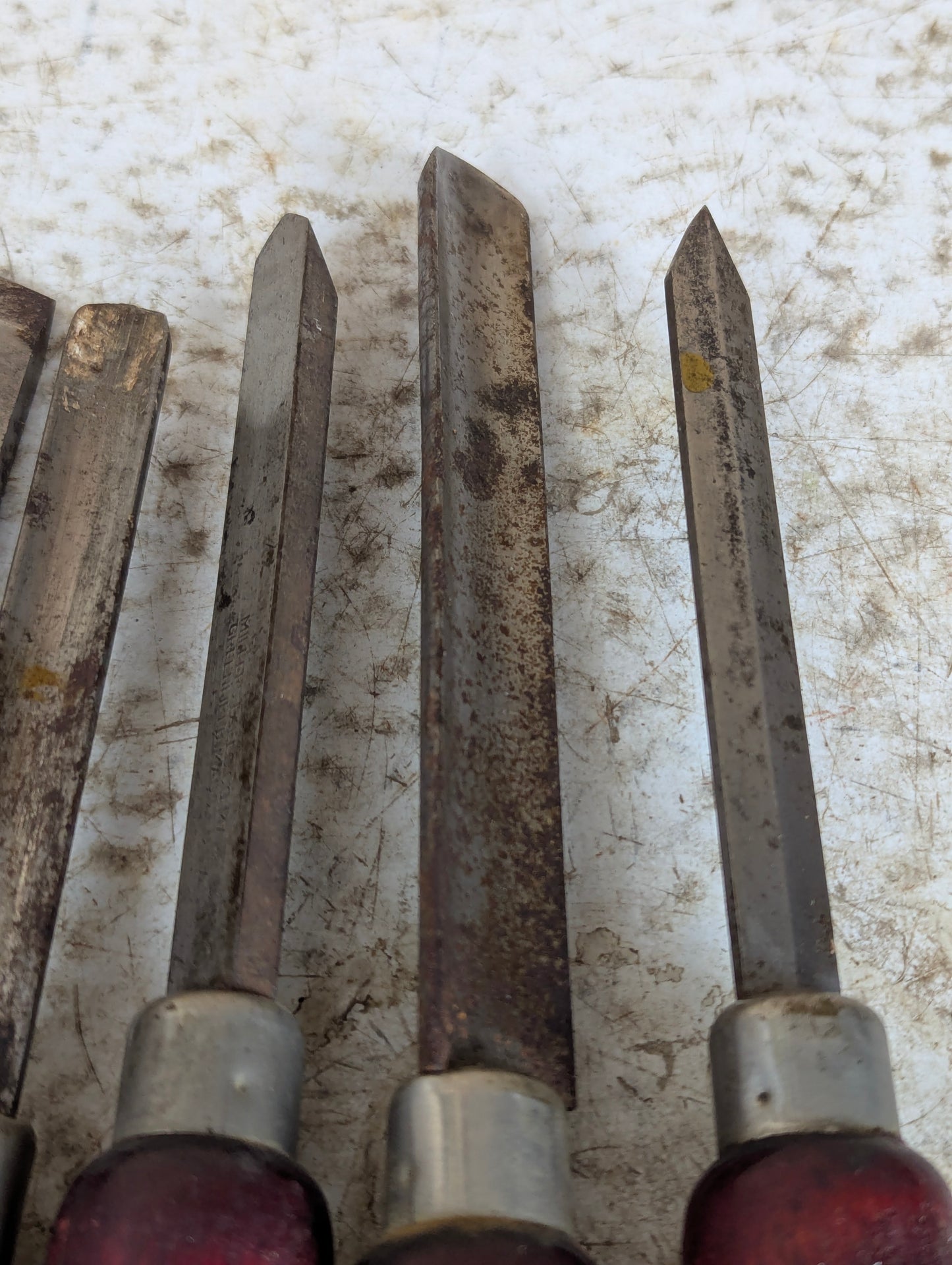 Vintage Set of 6 Millers Falls Wood Turning Tools Chisels
