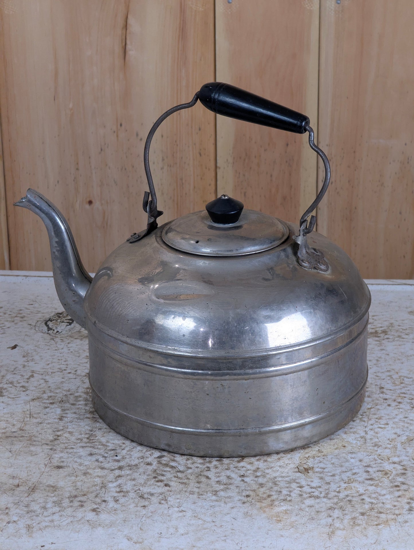 Vintage Large GSW Solid Copper Chrome Plated Kettle