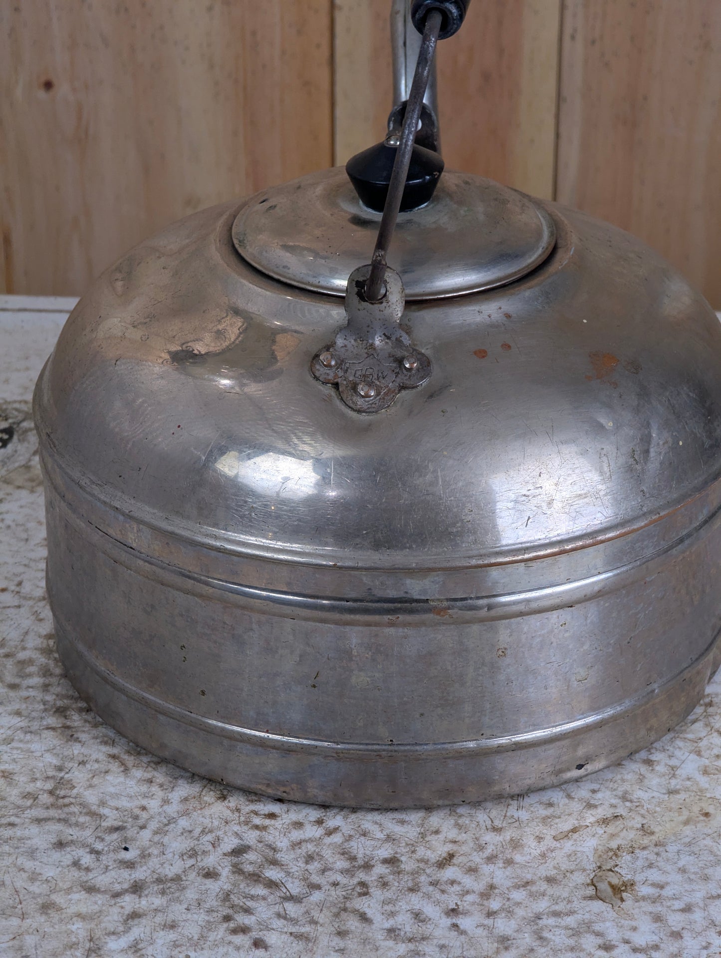 Vintage Large GSW Solid Copper Chrome Plated Kettle