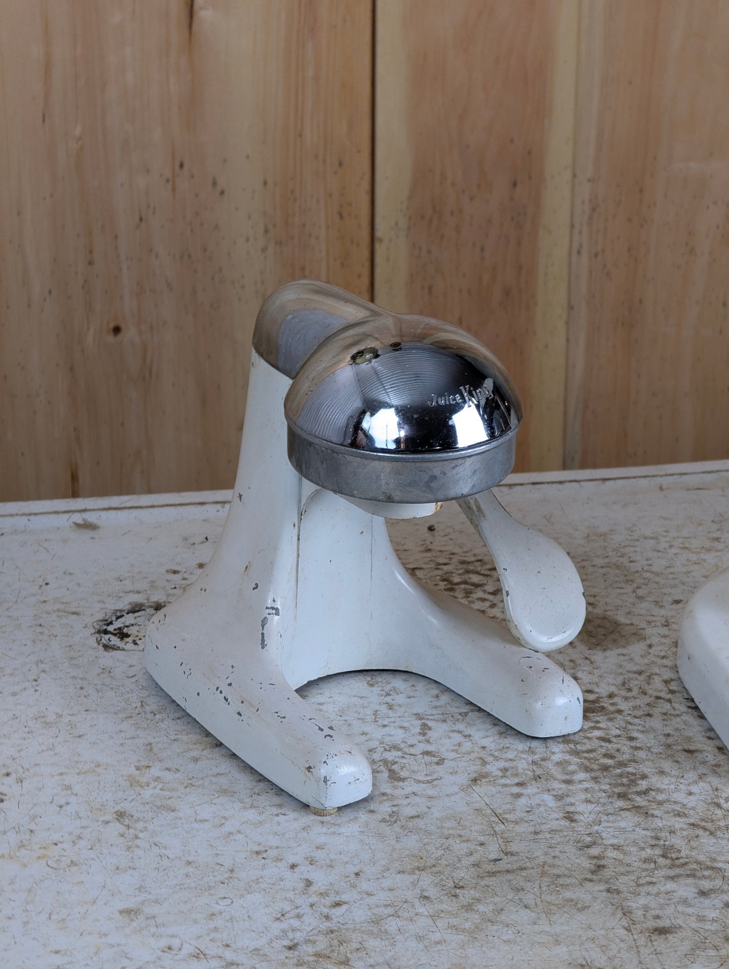 Vintage White and Chrome Juice King Juicer