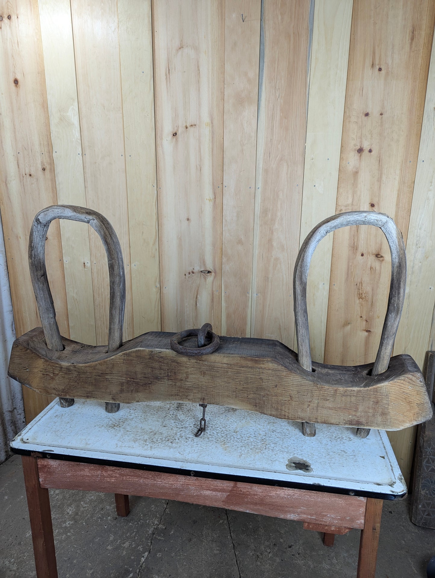 Antique Wooden Double Oxen Yoke