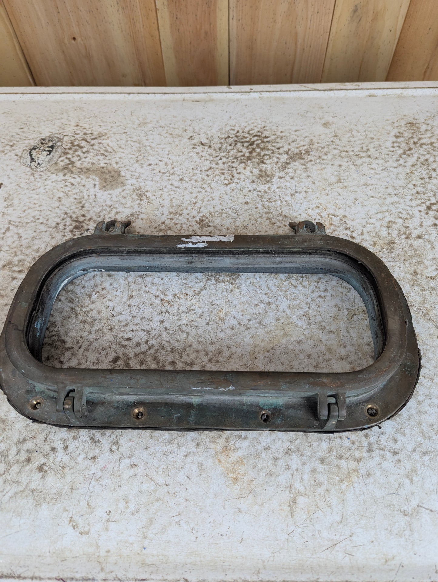 Vintage Perko Bronze Rectangular Porthole without Glass