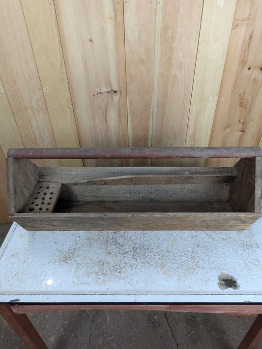 Primitive Rustic Handcrafted Wooden Tool Box