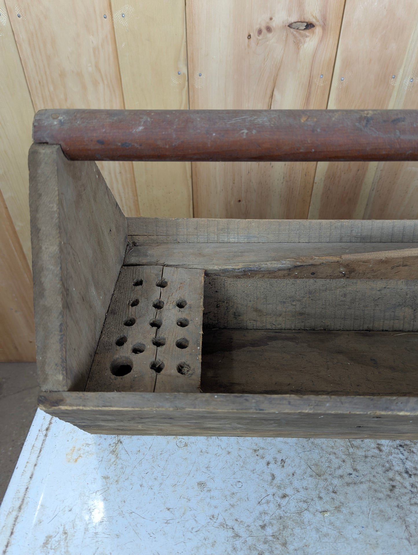 Primitive Rustic Handcrafted Wooden Tool Box