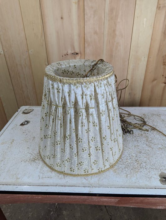 Retro Swag Lamp with Fabric Shade