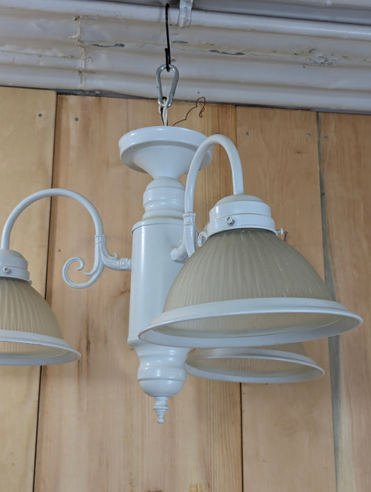 3-Light Hanging Light with Ribbed Glass Shades